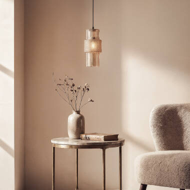 Imagem de Candeeiro Suspenso Metal e Vidro Berila