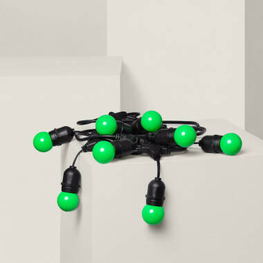 Guirnalda Exterior con Bombillas LED E27 5.5m IP65 Negro