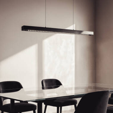 Imagem de 	Candeeiro Suspenso Linear LED 42W Aluminio CCT Iluminação Dupla Cara Funky Sly