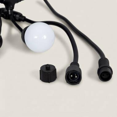 Imagem de Kit Grinalda Waterproof 5,5m Preto + 8 Lâmpadas LED E27 G45 3W Coloridas 