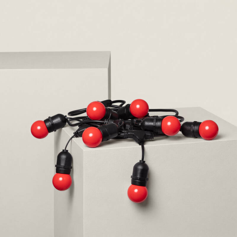 Imagen de Guirnalda Exterior con Bombillas LED E27 5.5m IP65 Negro