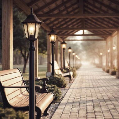 Farola Exterior Superficie Pie 185cm Black Traditional