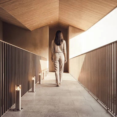 Imagen de Baliza Exterior LED 5W Superficie Pie 30cm Acero Inoxidable Inti