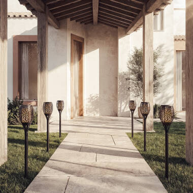 Imagem de Tocha Solar LED de Efeito Chama com Espeto 1W 78cm 