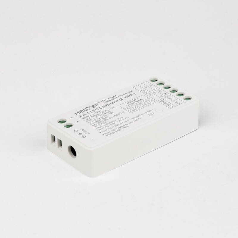 Imagem de Controlador de Fita LED Monocromática/CCT 12-24 V MiBoxer SR2L de Baixo Consumo Energético, Compatível com Comando RF