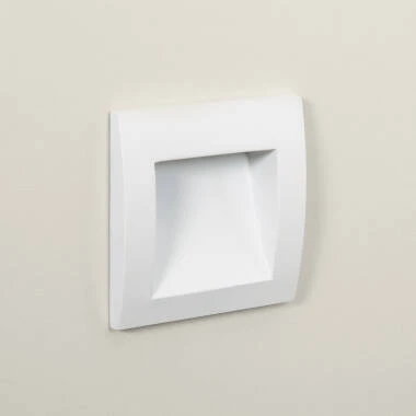 Baliza Exterior LED 4W Empotrable Pared Cuadrado Aluminio Blanco Leif