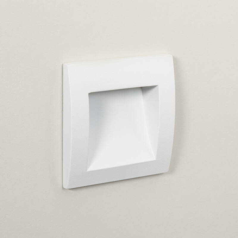Imagen de Baliza Exterior LED 4W Empotrable Pared Cuadrado Aluminio Blanco Leif