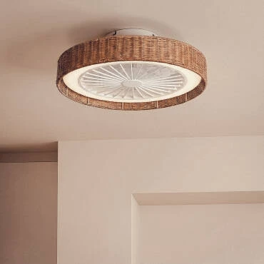 Fotografía del producto: Ventilador de Techo con luz Silencioso DC Ratán Nara