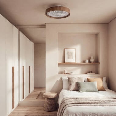 Imagem de Ventoinha de Teto com luz Silenciosa DC Rattan Nala