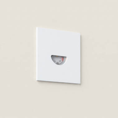 Baliza Exterior LED 2W Empotrable Aluminio Pared Cuadrado Blanco Guell