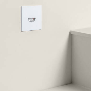 Imagen de Baliza Exterior LED 2W Empotrable Aluminio Pared Cuadrado Blanco Guell