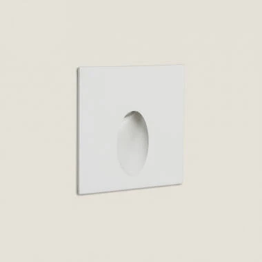 Baliza Exterior LED 3W Empotrable Pared Cuadrado Blanco Ellis