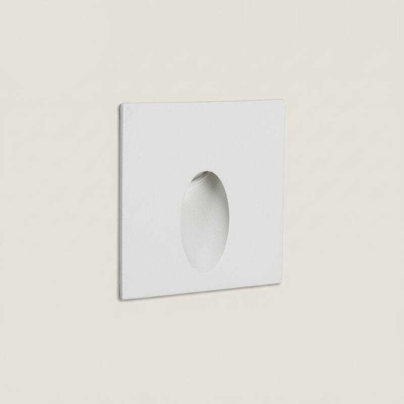 Imagen de Baliza Exterior LED 3W Empotrable Pared Cuadrado Aluminio Blanco Ellis