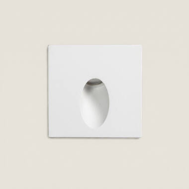 Imagen de Baliza Exterior LED 3W Empotrable Pared Cuadrado Aluminio Blanco Ellis