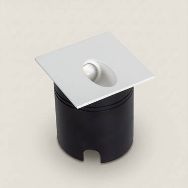 Imagen de Baliza Exterior LED 3W Empotrable Pared Cuadrado Aluminio Blanco Ellis