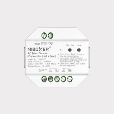 Regulador LED TRIAC Zigbee MiBoxer TRI-C1ZR Compatible con Mando RF y Pulsador
