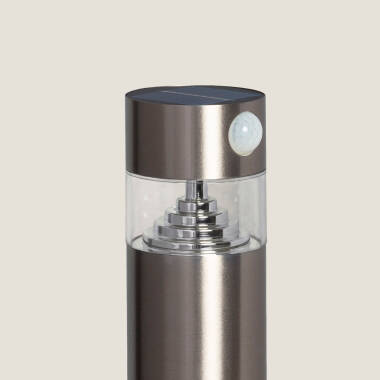 Imagen de Baliza Solar Exterior LED 1.5W Superficie Pie 50cm Acero Inoxidable con Detector de Movimiento Inti
