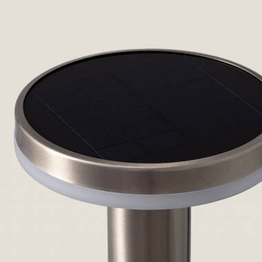 Imagem de Baliza Solar Exterior LED 6W Superfície de Pé 45cm com Detetor de Movimento Helios Inox