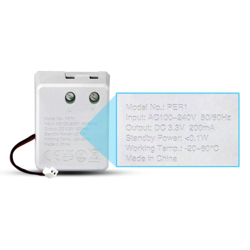 Imagem de Fonte de alimentação de 3,3 V CC MiBoxer PER1 para comando RF