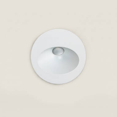 Imagen de Baliza Exterior LED 3W Empotrable Pared Circular Blanco Coney