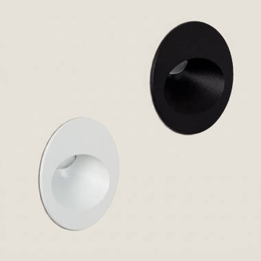 Imagem de Baliza Exterior LED 3W de Embutir na Parede Circular Alumínio Branco Coney