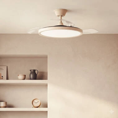 Ventilador de Techo con luz Silencioso DC aspas retráctiles Kleon