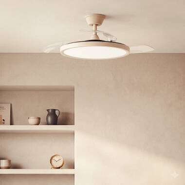 Imagen de Ventilador de Techo con luz Silencioso DC aspas retráctiles Kleon