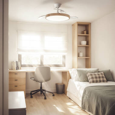 Imagen de Ventilador de Techo con luz Silencioso DC aspas retráctiles Dari