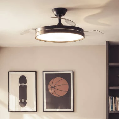 Ventilador de Techo con luz Silencioso DC aspas retráctiles Kaios