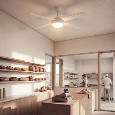 Imagen de Ventilador de Techo con luz Silencioso DC aspas de madera Navy Evo