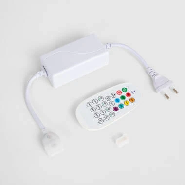 Controlador para Fita LED Neon Regulável 220V RGB SFLEX8 com Comando RF