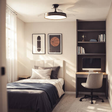 Imagen de Ventilador de Techo con luz Silencioso DC aspas retráctiles Kaios