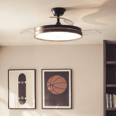 Ventilador de Techo con luz Silencioso DC aspas retráctiles Kaios