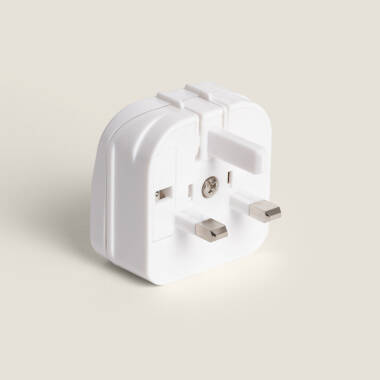 Adaptador de Ficha Tipo C (EU) Cabeça Plana com Cabo Reto a Ficha Tipo G (UK)