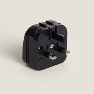 Adaptador Enchufe Tipo C (EU) Cabezal Plano Con Cable Recto a Enchufe Tipo G (UK)