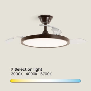 Imagem de Ventoinha de Teto com luz Silenciosa DC com aspas retráteis Kleon
