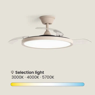 Imagem de Ventoinha de Teto com luz Silenciosa DC com aspas retráteis Kleon
