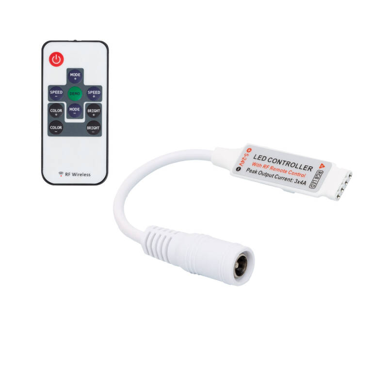 Imagem de Mini Controlador Fita LED RGB 12-24V , Dimmer por Controle Remoto RF 