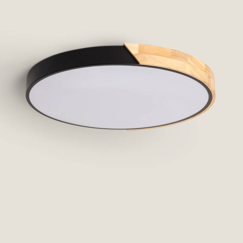 Imagem de Plafón LED 36W Circular Madeira Ø500 mm CCT Seleccionável Semi-Dari