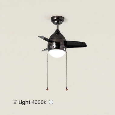 Imagem de Ventoinha de teto LED preta 66 cm moderna