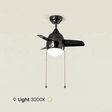 Imagem de Ventoinha de teto LED preta 66 cm moderna