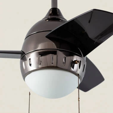 Imagem de Ventoinha de teto LED preta 66 cm moderna