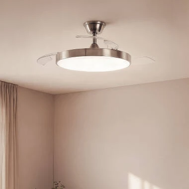Ventilador de Techo con luz Silencioso DC aspas retráctiles Tori