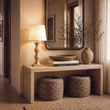 Imagen de Lámpara de Mesa Madera Akesh II ILUZZIA