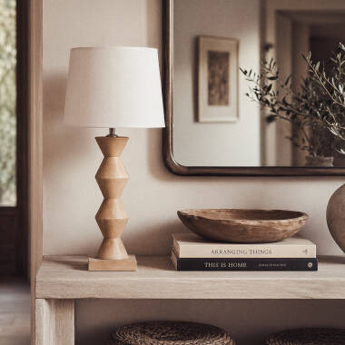 Imagen de Lámpara de Mesa Madera Akesh II ILUZZIA