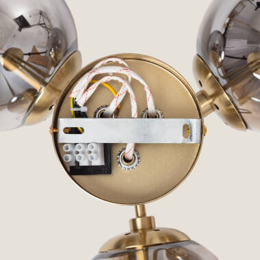 Imagem de Candeeiro de Teto Metal e Vidro Moonlight Brass 3 Focos