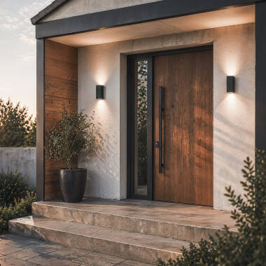 Imagen de Aplique de Pared Exterior Iluminación Doble Cara Miseno Negro 
