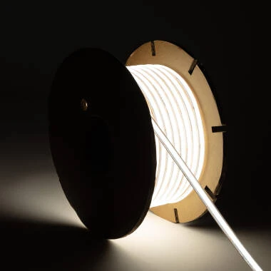 Tira LED Regulable 220V WCOB Autorrectificada 260 LED/m BOBINA 50m 15W/m 1350lm/m SILICONE FLEX Ancho 10mm IP65 Corte 5cm
