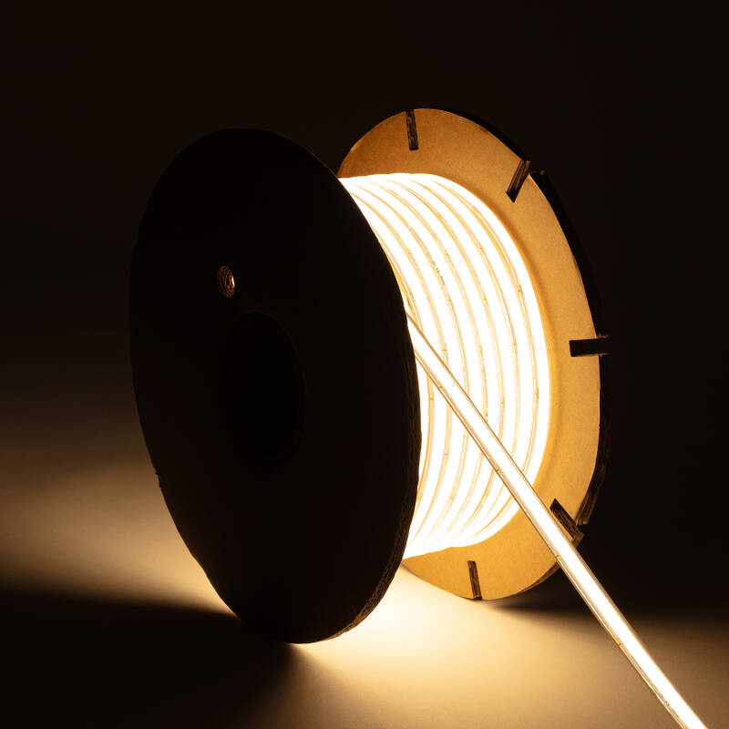 Imagem de Fita LED Regulável 220V WCOB Autorectificada 260 LED/m ROLO 50m 15W/m 1350lm/m SILICONE FLEX Largura 10mm IP65 Corte 5cm