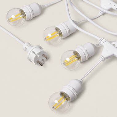 Imagem de Kit Grinalda Waterproof 5.5m Branco + 8 Lâmpadas LED E27 Filamento 4W